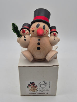Seiffener Volkskunst Cool-Man Trio – Kugel-Räucherfigur – Erzgebirge – OVP