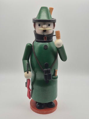 Großer Räuchermann Jäger / Förster aus Holz – ca. 35 cm – mit Gewehr & Fernglas, unbenutzt