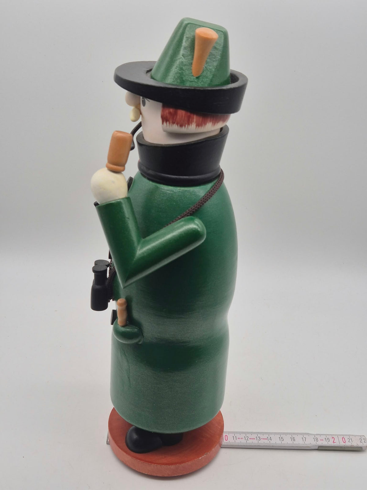 Großer Räuchermann Jäger / Förster aus Holz – ca. 35 cm – mit Gewehr & Fernglas, unbenutzt