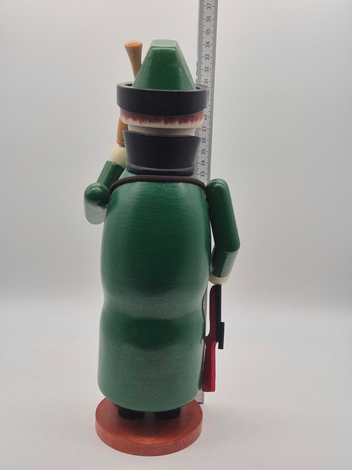Großer Räuchermann Jäger / Förster aus Holz – ca. 35 cm – mit Gewehr & Fernglas, unbenutzt