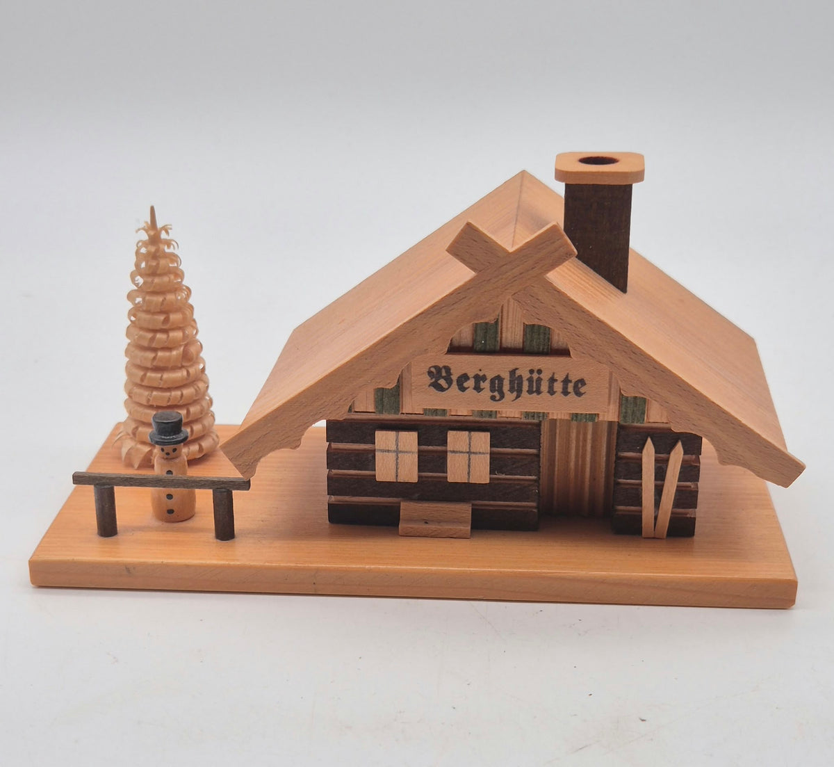 Räucherhaus Berghütte aus Holz – Original Erzgebirge – ca. 8,5 cm