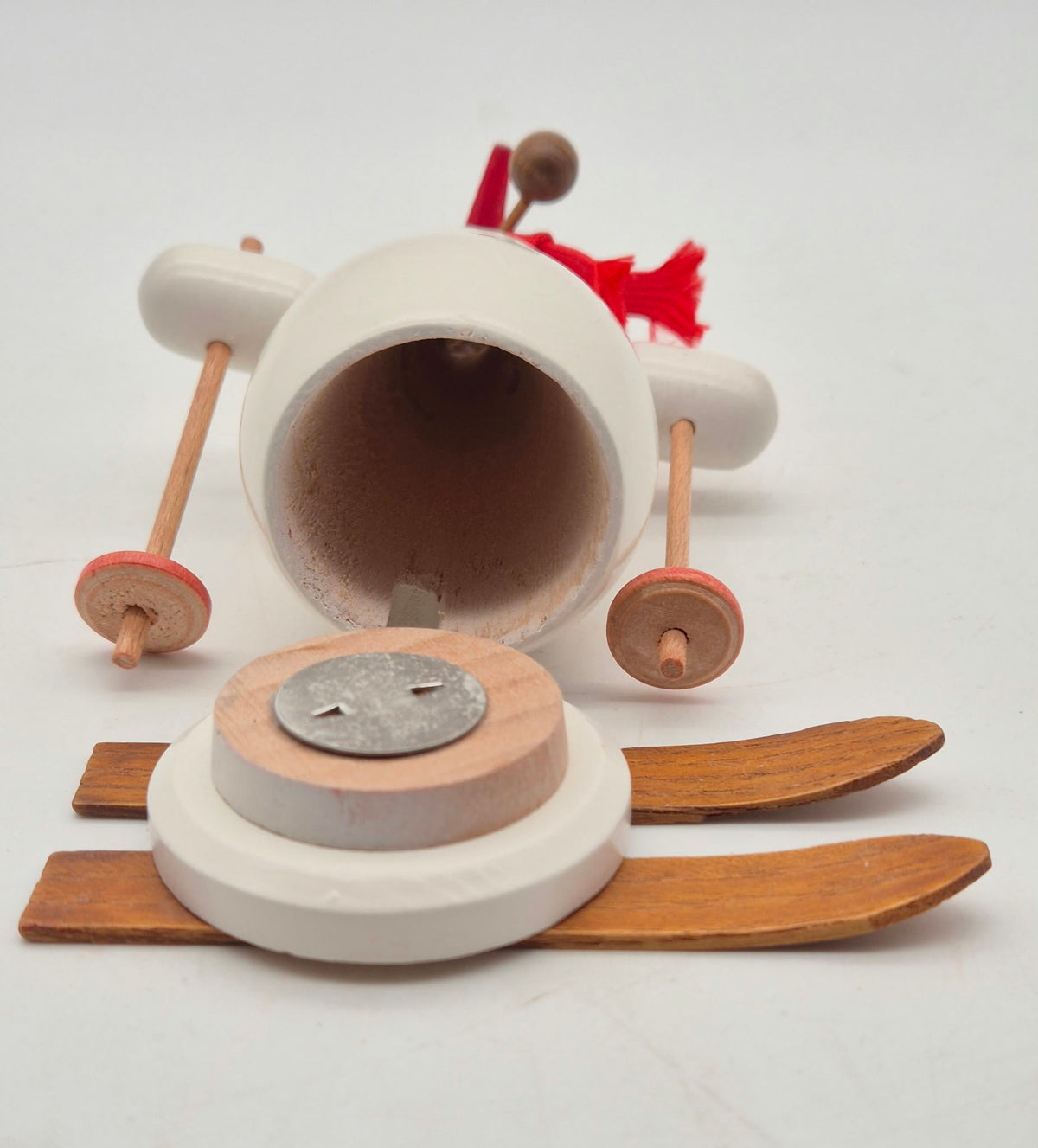 Räuchermann Schneemann auf Skiern – Holz – ca. 14 cm