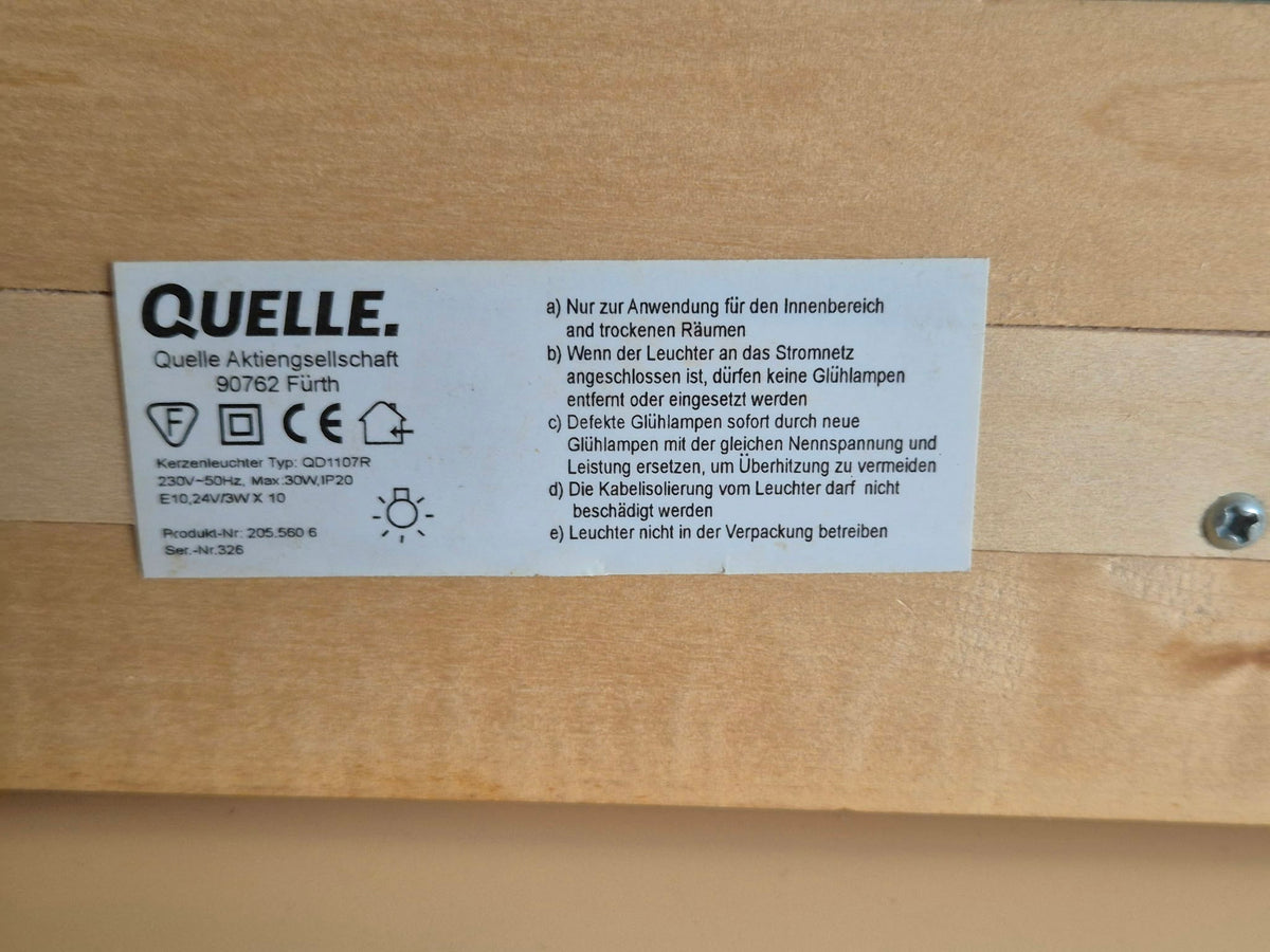 Elektrischer Holz-Schwibbogen – Weihnachtsmann mit Rentierschlitten – 7-flammig – ca. 59 cm