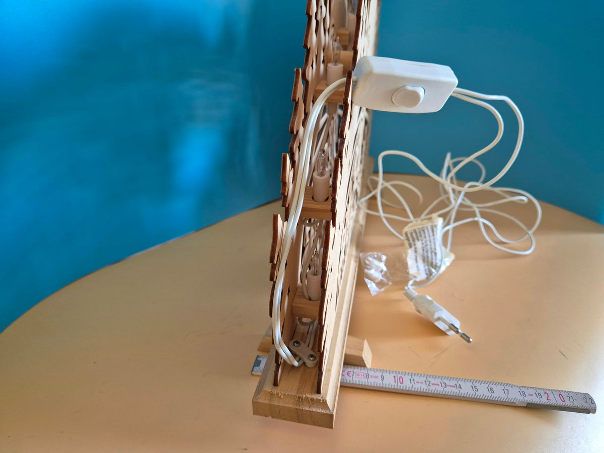 Elektrischer Holz-Schwibbogen „Engelsverkündung“ – beleuchtet – 45 cm – OVP